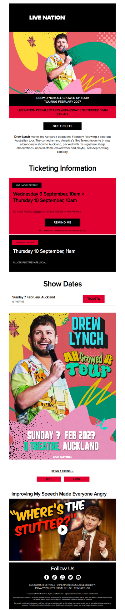 Drew Lynch is bringing the All Growed Up Tour to Aotearoa in 2027!