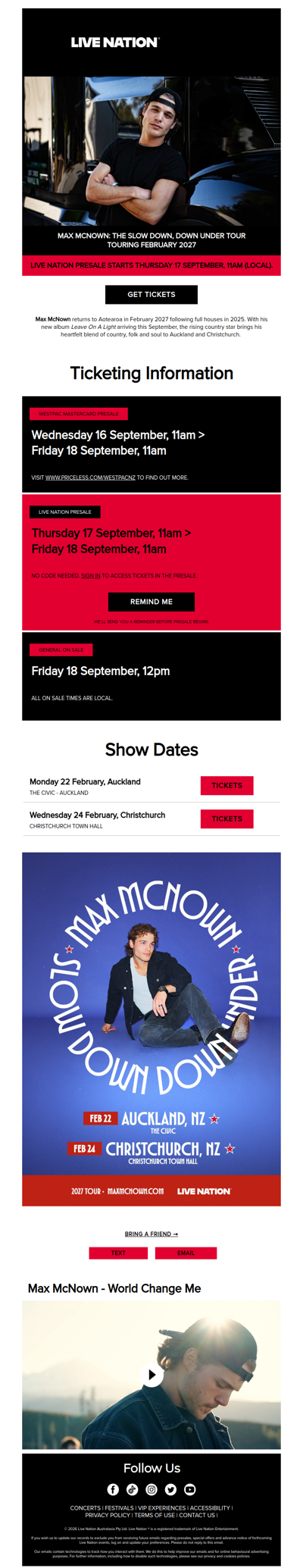 Max McNown returns to Aotearoa February 2027!
