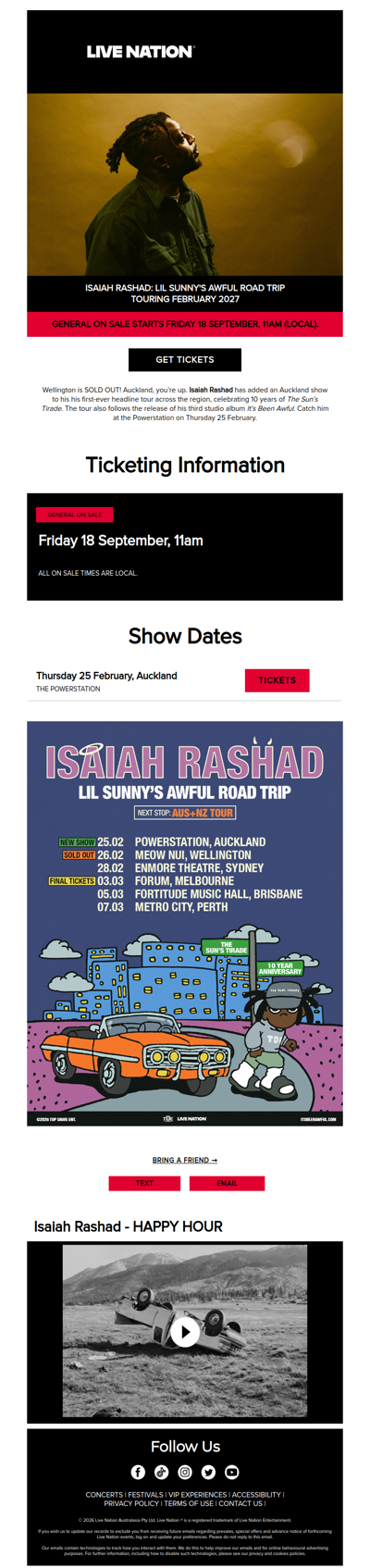 Isaiah Rashad has added a new show to his Lil Sunny's Awful Road Trip Tour
