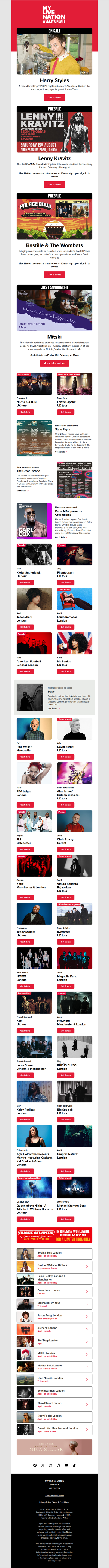 Harry Styles・Lenny Kravitz・Bastille & The Wombats + more