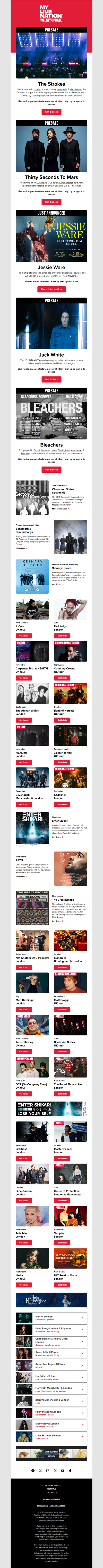 The Strokes・Thirty Seconds To Mars・Jessie Ware・Jack White & more