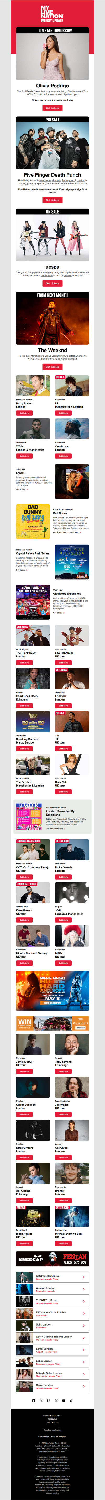 Olivia Rodrigo・Five Finger Death Punch・aespa・The Weeknd & more