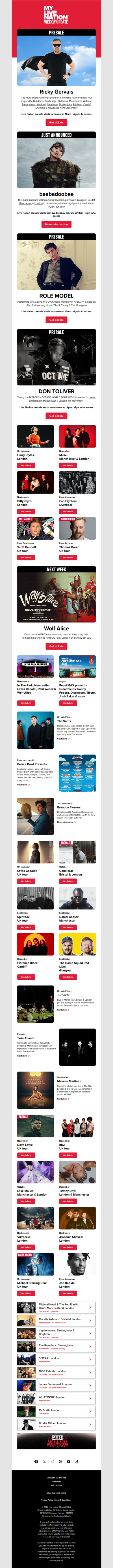 Ricky Gervais・beabadoobee・ROLE MODEL・Don Toliver & more