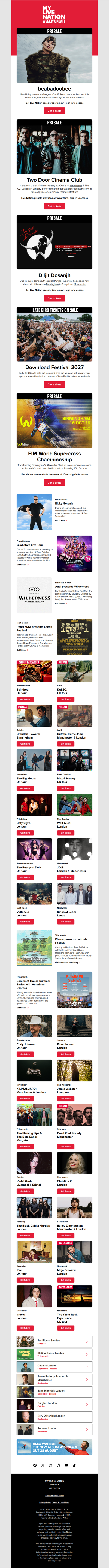 beabadoobee・Two Door Cinema Club・Diljit Dosanjh & more