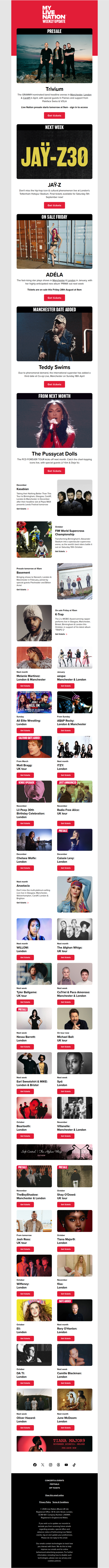 Trivium・JAŸ-Z・ADÉLA・Teddy Swims・The Pussycat Dolls & more
