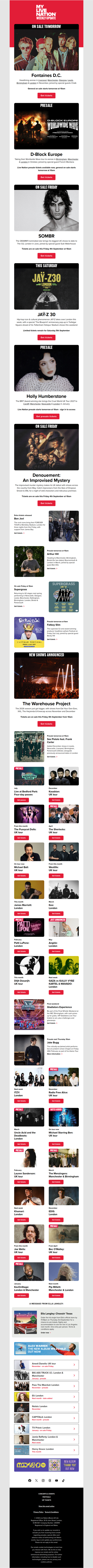 Fontaines D.C.・D-Block Europe・SOMBR・JAŸ-Z 30・Holly Humberstone & more