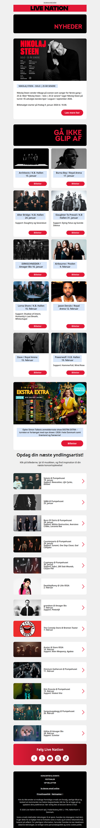 Gå ikke glip af vinterens bedste shows og koncerter • Nikolaj Steen - Solo | 25 år senere