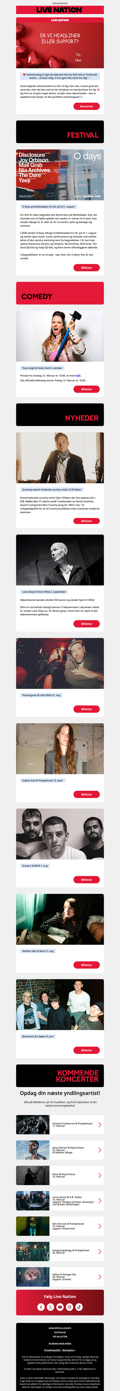 Valentines day er lige om hjørnet • Nyheder fra O Days • Nye koncerter