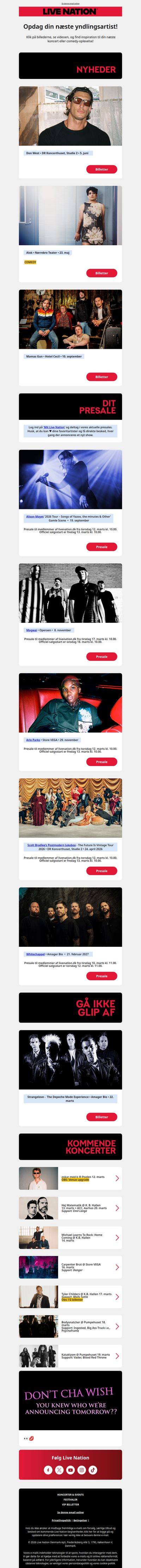 Friske koncertnyheder og presales: Arlo Parks, Alison Moyet, Mogwai, Don West og mange flere • Ugens koncerter