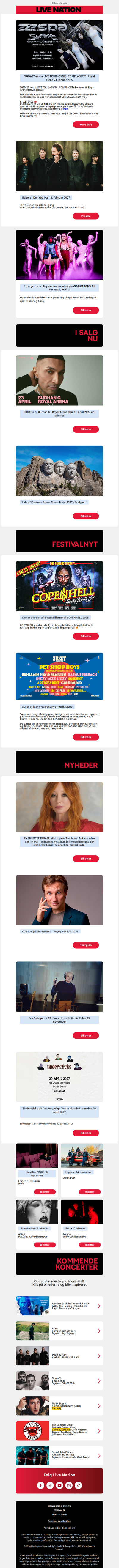 aespa til Royal Arena • COPENHELL melder udsolgt af 4-dagsbilletter • Suset er klar med seks nye musiknavne • Koncertnyheder