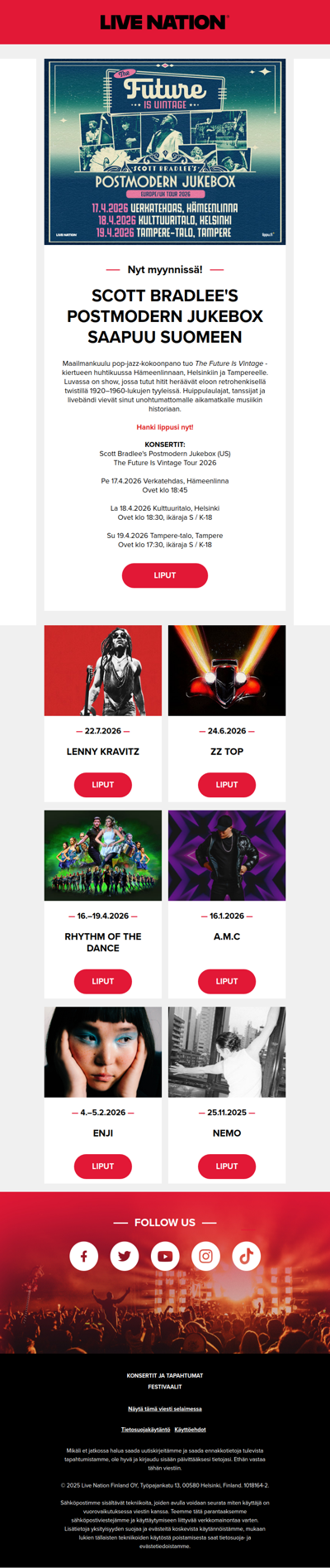 ♫ Live Nationin viikon keikkauutiset! ♫