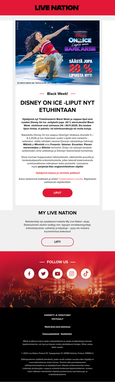 Black Week: Disney On Ice -liput jopa -20 %! ⛸️