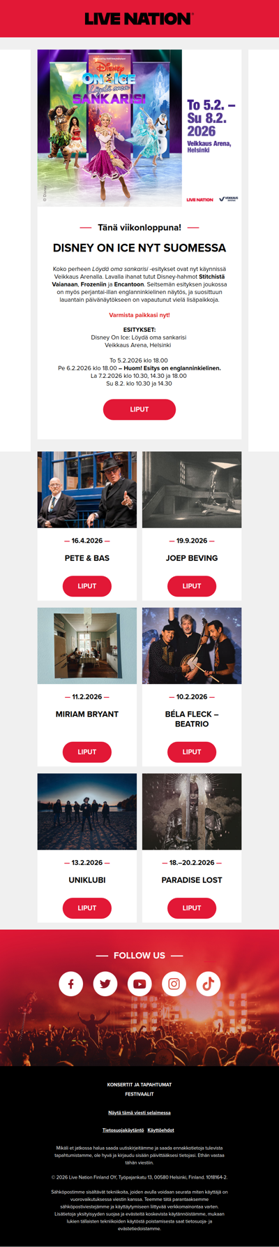 ♫ Live Nationin viikon keikkauutiset! ♫