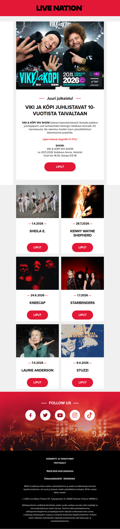 ♫ Live Nationin viikon keikkauutiset! ♫