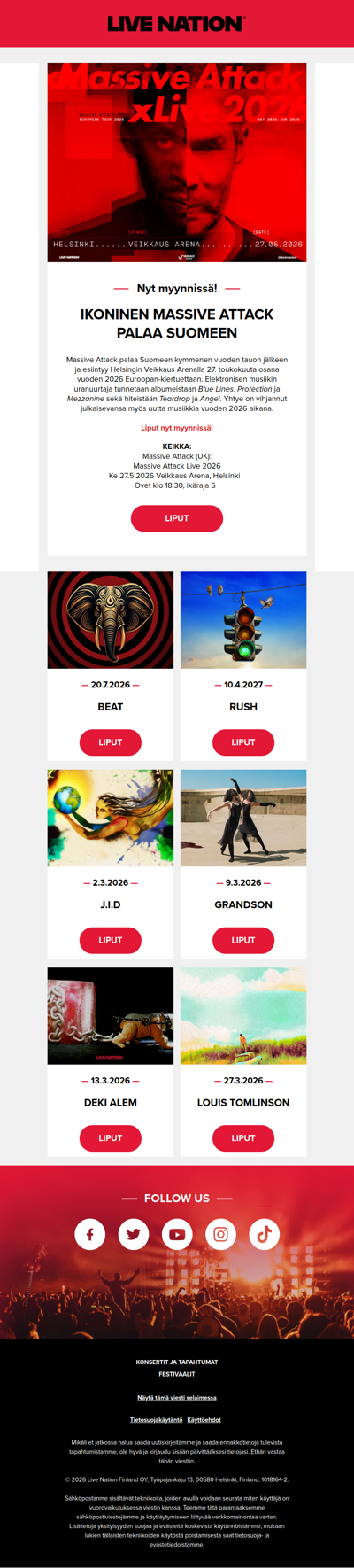 ♫ Live Nationin viikon keikkauutiset! ♫