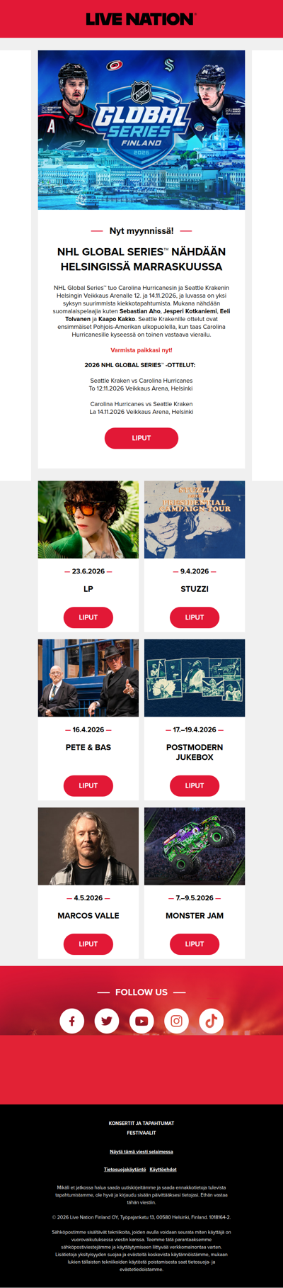 ♫ Live Nationin viikon keikkauutiset! ♫