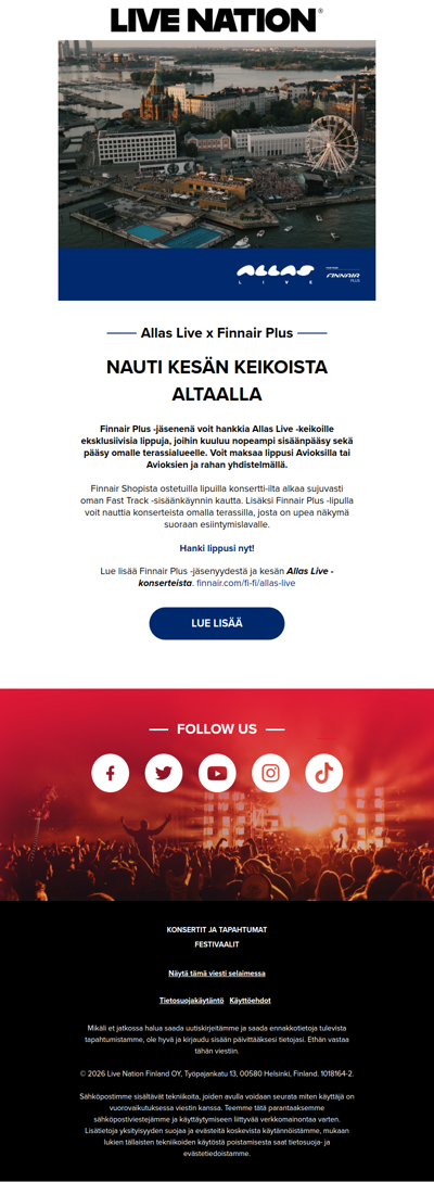 Eksklusiiviset Allas Live liput nyt Finnair Plus jäsenille! 🌊🎡
