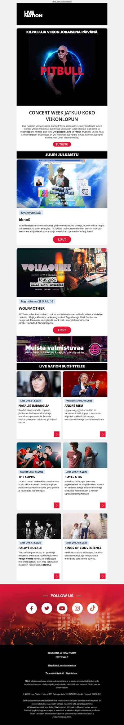 ♫ Live Nationin viikon keikkauutiset! ♫