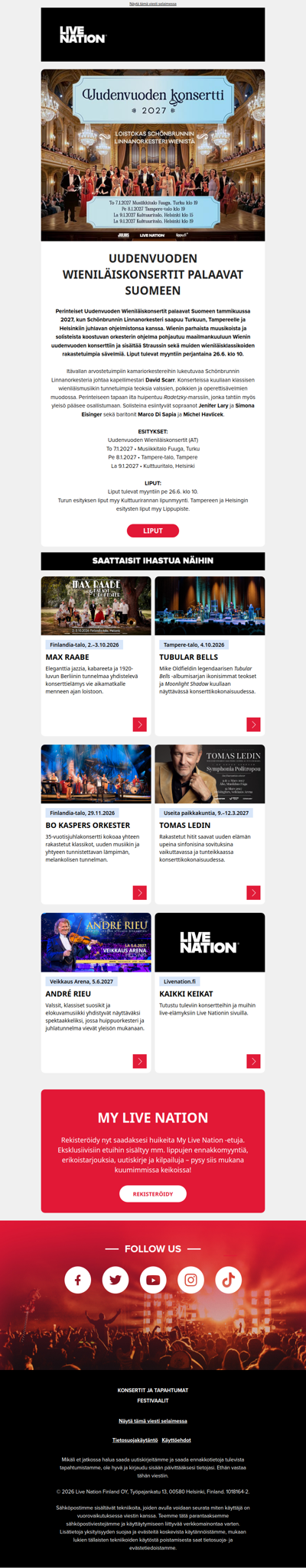 Uudenvuoden Wieniläiskonsertit palaavat Suomeen! 🎻
