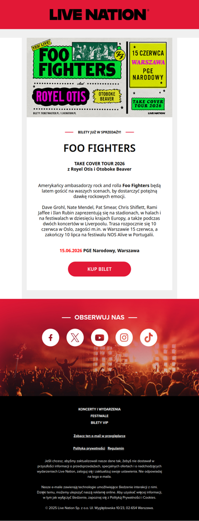 Foo Fighters w Polsce - bilety już w sprzedaży!