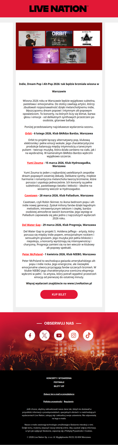 Indie, Dream Pop i Alt-Pop 2026