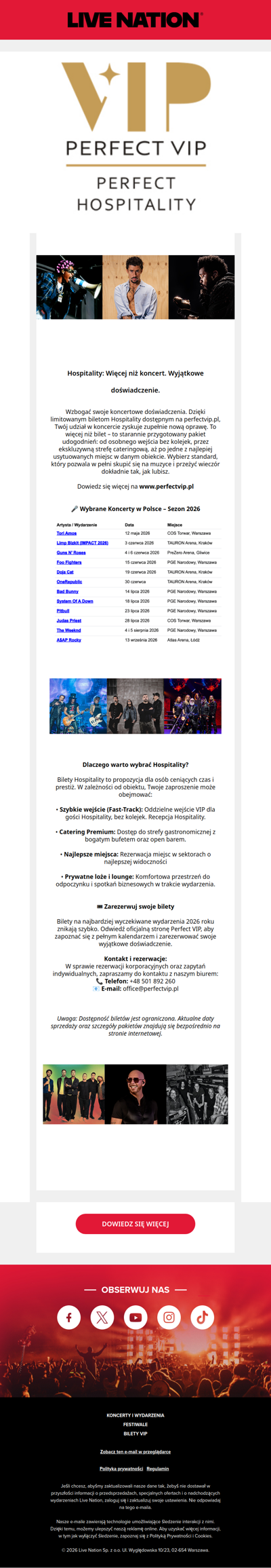 Hospitality: Więcej niż koncert. Wyjątkowe doświadczenie.