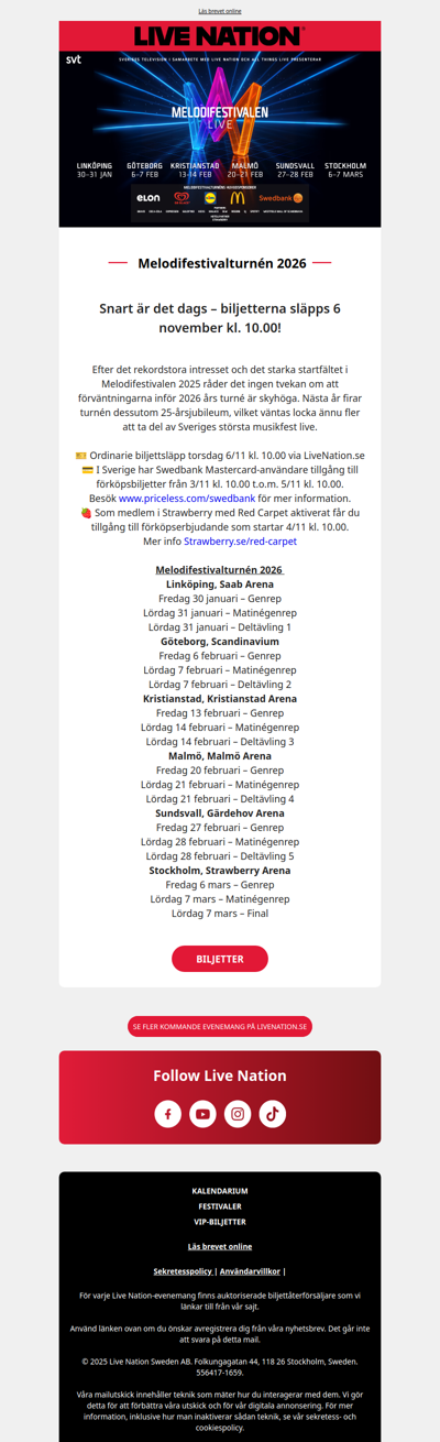 Melodifestivalturnén 2026 närmar sig – då släpps biljetterna 🎉