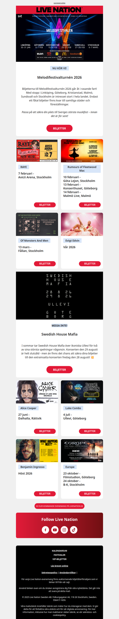 Dessa evenemang närmar sig slutsålt – boka i tid!