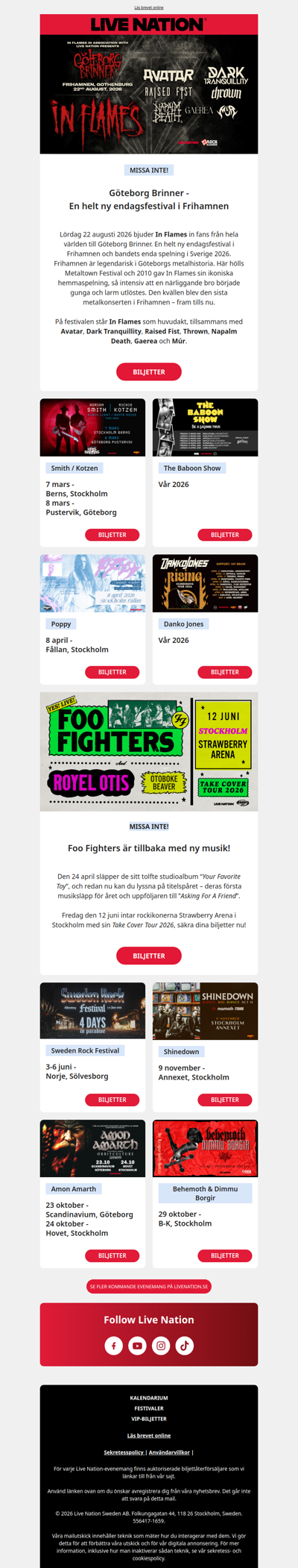 Kommande konserter för dig som spelat otaliga timmar luftgitarr framför spegeln 🎸💥