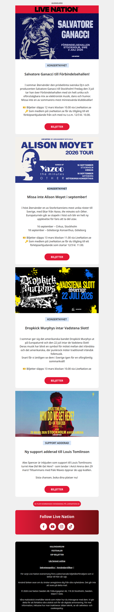 Konsertnyheter: Salvatore Ganacci, Alison Moyet och fler!