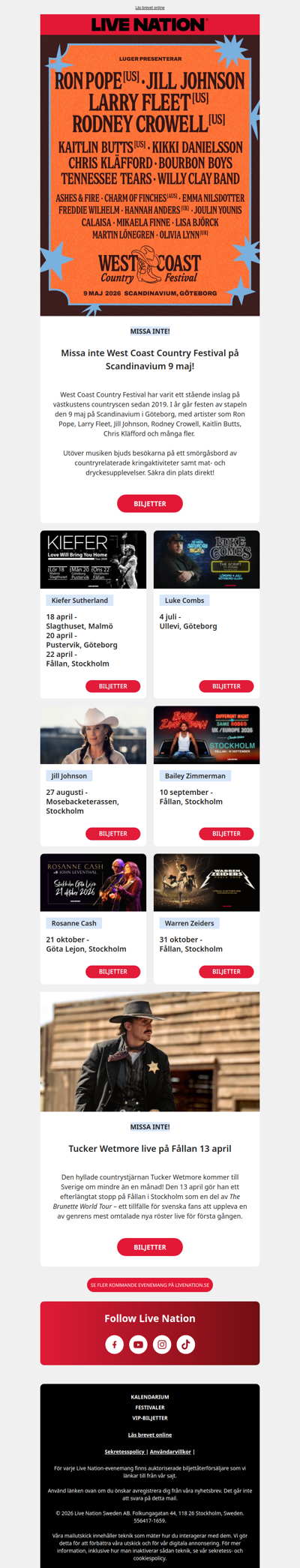 Dra på dig bootsen - här är countrykonserterna du inte vill missa 🤠