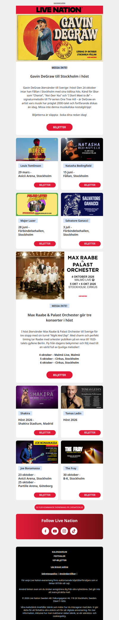 Kommande konserter i fokus - upptäck urvalet 🎤