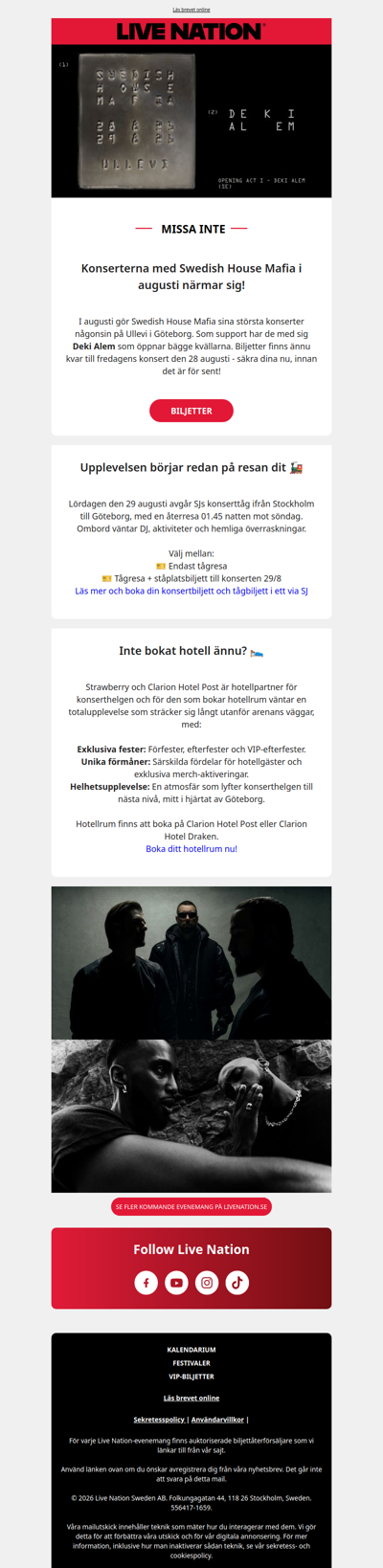 Sommarens fest på Ullevi - Missa inte Swedish House Mafia!