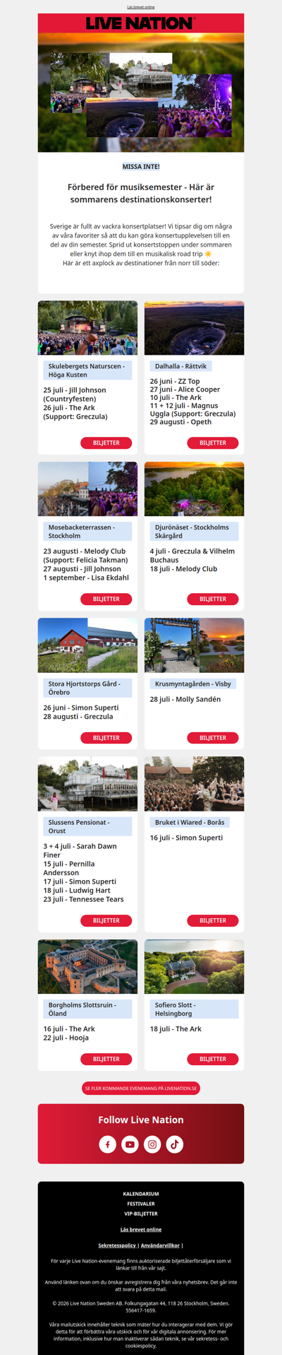 Gör konsertsommaren till din semester!
