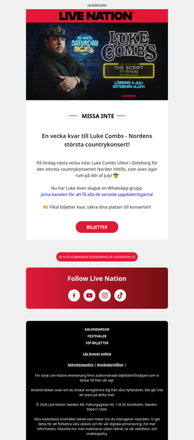 Luke Combs slår nordiskt country-rekord!