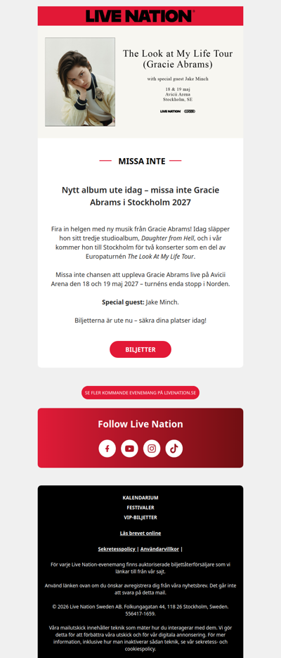 Gracie Abrams släpper nytt album idag – spelar i Stockholm i vår