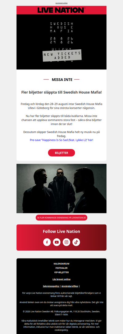 Swedish House Mafia på Ullevi - fler biljetter släppta!