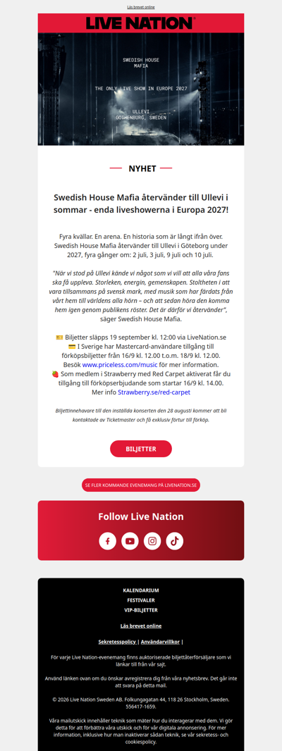 SWEDISH HOUSE MAFIA ÅTERVÄNDER TILL ULLEVI!