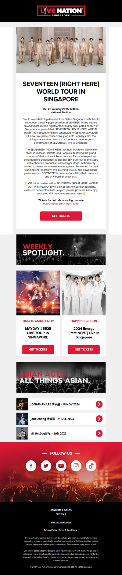 1 More Night Added For SEVENTEEN's World Tour In Singapore💎