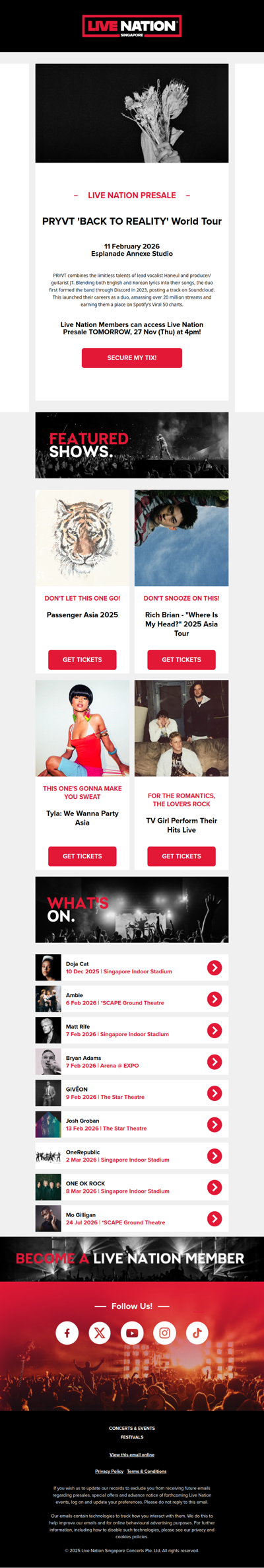 ⏱️ Live Nation Presale Reminder - 𝐏𝐑𝐘𝐕𝐓 '𝐁𝐀𝐂𝐊 𝐓𝐎 𝐑𝐄𝐀𝐋𝐈𝐓𝐘' 𝐖𝐨𝐫𝐥𝐝 𝐓𝐨𝐮𝐫