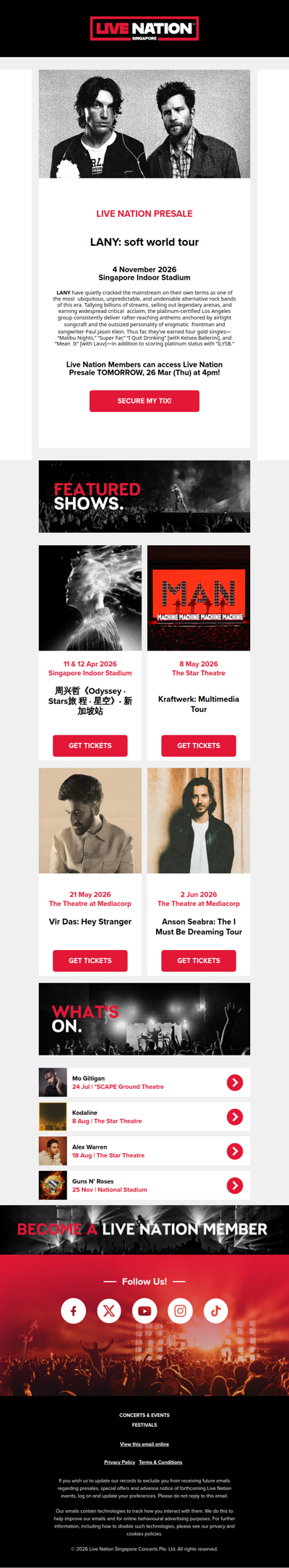 ⏱️ Live Nation Presale Reminder - 𝐋𝐀𝐍𝐘: 𝐬𝐨𝐟𝐭 𝐰𝐨𝐫𝐥𝐝 𝐭𝐨𝐮𝐫