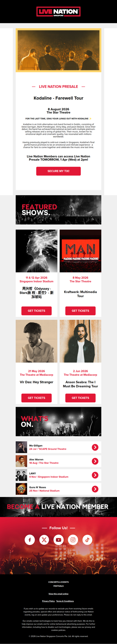 ⏱️ Live Nation Presale Reminder - 𝐊𝐨𝐝𝐚𝐥𝐢𝐧𝐞: 𝐅𝐚𝐫𝐞𝐰𝐞𝐥𝐥 𝐓𝐨𝐮𝐫