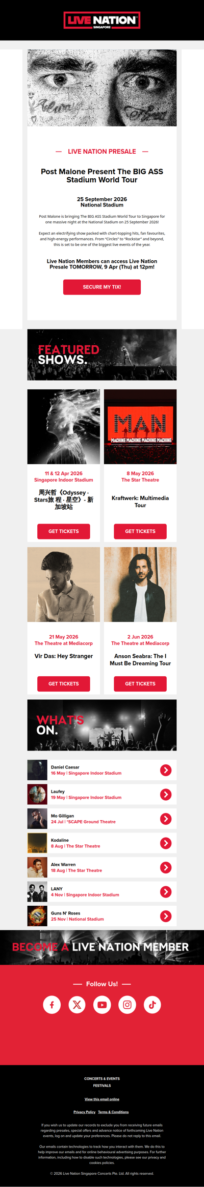 ⏱️ Live Nation Presale Reminder - 𝐏𝐨𝐬𝐭 𝐌𝐚𝐥𝐨𝐧𝐞 𝐏𝐫𝐞𝐬𝐞𝐧𝐭𝐬 𝐓𝐡𝐞 𝐁𝐈𝐆 𝐀𝐒𝐒 𝐒𝐭𝐚𝐝𝐢𝐮𝐦 𝐖𝐨𝐫𝐥𝐝 𝐓𝐨𝐮𝐫