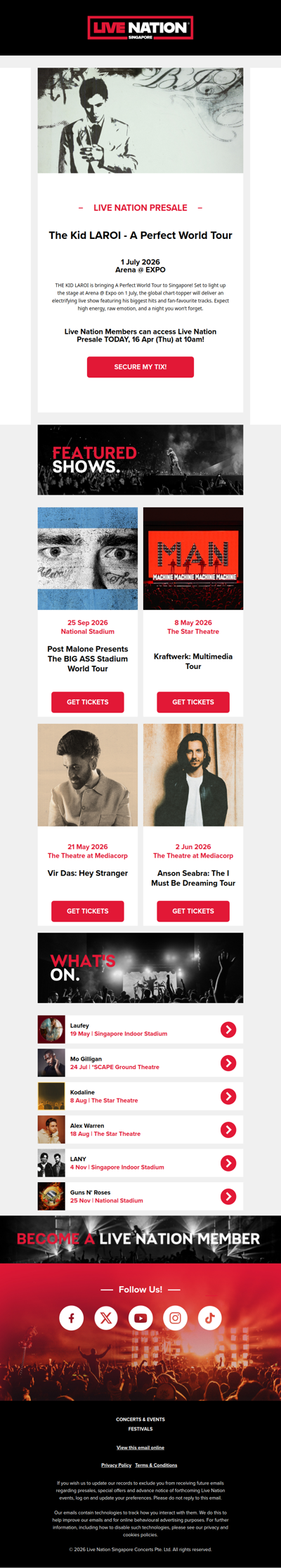 ⏱️ Live Nation Presale Reminder - 𝐓𝐡𝐞 𝐊𝐢𝐝 𝐋𝐀𝐑𝐎𝐈 - 𝐀 𝐏𝐞𝐫𝐟𝐞𝐜𝐭 𝐖𝐨𝐫𝐥𝐝 𝐓𝐨𝐮𝐫