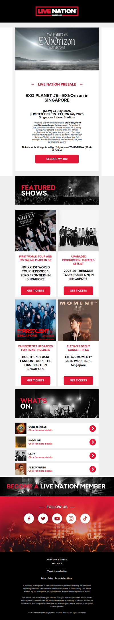 EXO To Add 2nd Night In SG Following The Overwhelming Demand