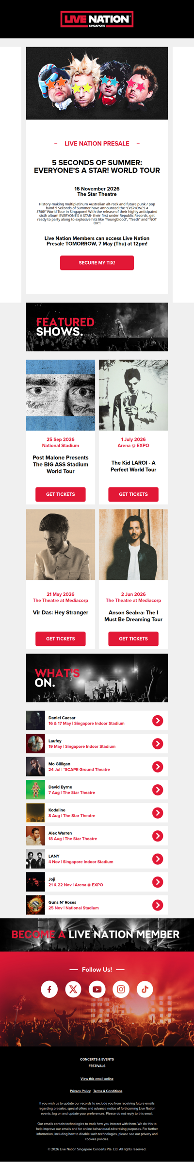 ⏱️ Live Nation Presale Reminder - 𝟓 𝐒𝐄𝐂𝐎𝐍𝐃𝐒 𝐎𝐅 𝐒𝐔𝐌𝐌𝐄𝐑: 𝐄𝐕𝐄𝐑𝐘𝐎𝐍𝐄’𝐒 𝐀 𝐒𝐓𝐀𝐑! 𝐖𝐎𝐑𝐋𝐃 𝐓𝐎𝐔𝐑