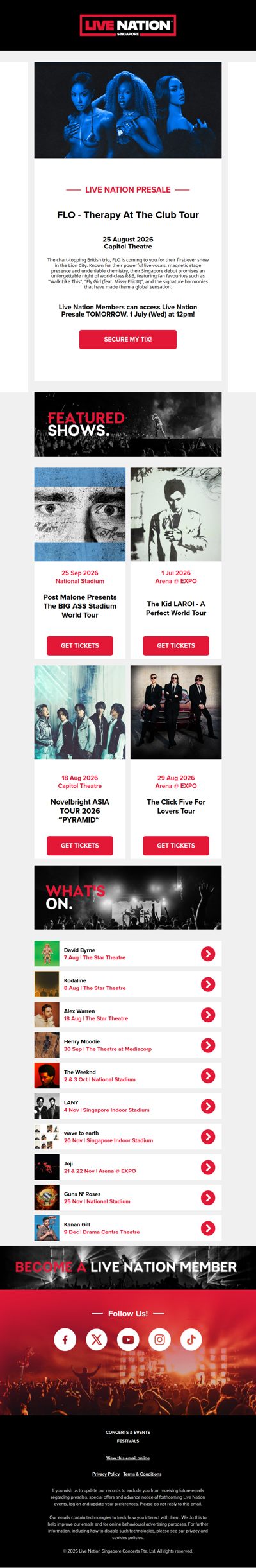 ⏱️ Live Nation Presale Reminder - 𝐅𝐋𝐎 - 𝐓𝐡𝐞𝐫𝐚𝐩𝐲 𝐀𝐭 𝐓𝐡𝐞 𝐂𝐥𝐮𝐛 𝐓𝐨𝐮𝐫