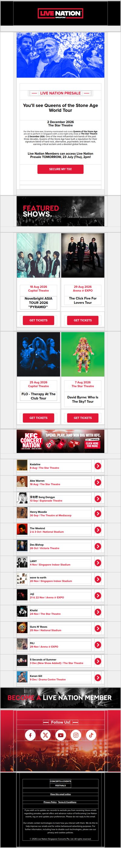 ⏱️ Live Nation Presale Reminder - 𝐘𝐨𝐮'𝐥𝐥 𝐬𝐞𝐞 𝐐𝐮𝐞𝐞𝐧𝐬 𝐨𝐟 𝐭𝐡𝐞 𝐒𝐭𝐨𝐧𝐞 𝐀𝐠𝐞 𝐖𝐨𝐫𝐥𝐝 𝐓𝐨𝐮𝐫