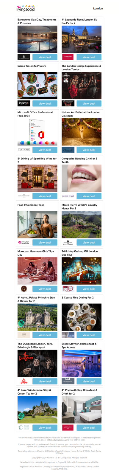 Bannatyne Spa Day, Treatments & Prosecco | 4* Leonardo Royal London St Paul's for 2 | Inamo 'Unlimited' Sushi | The London Bridge Experience & London Tombs | Microsoft Office Professional Plus 2024