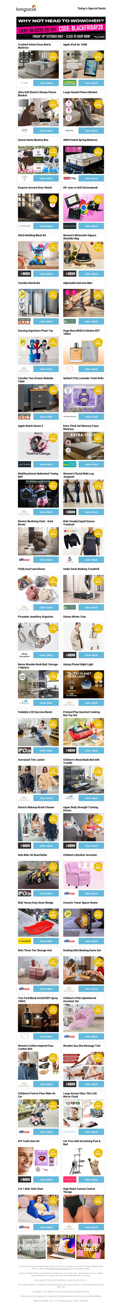 🖤 Extra 20% off with promo code BLACKFRIDAY20 only on Wowcher 🖤